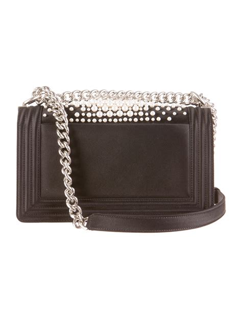 chanel boy bag with pearls|chanel bag with pearls strap.